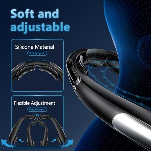 Portable Neck Fan, Hands-Free, 6 Speeds, 6000 mAh Battery, 360° Cooling Wearable Personal Fan, Rechargeable, Gifts for Women Men, Suitable for Indoor, Outdoor, Travel - Image 5