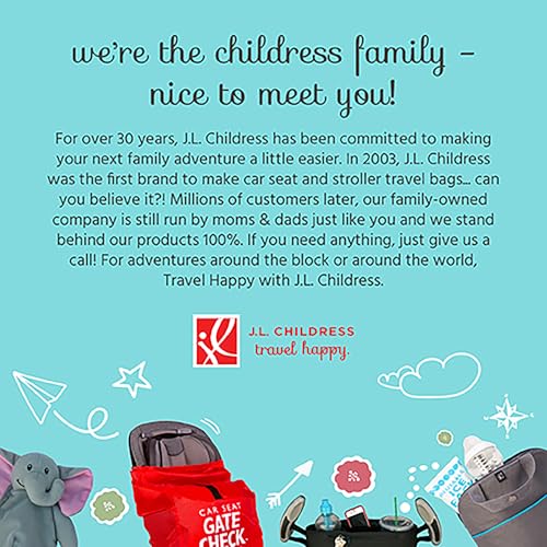 J.L. Childress Gate Check Bag for Car Seats - Travel Bag for Airplane - Includes AIRTAG Holder - Fits All Baby Car Seats, Infant Carriers & Child Booster Seats, Red - Image 7