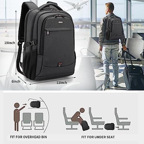 DUSLANG 17 Inch Laptop Backpack for Travel Water Resistant College Backpack for Men/Women Laptop Bag with USB Charging Port,Black - Image 8