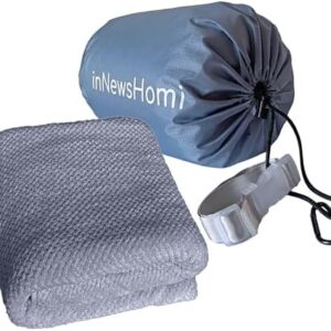Travel Blanket Airplane Compact with Bag, Lightweight & Packable 2 in 1 Airplane Blanket or Travel Pillow, Travel Essentials for Women Men & Kids, Grey