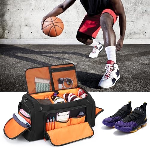 DSLEAF Tactical Sneaker Duffle Bag for 4 Pairs of Shoes, Sneaker Travel Bag with 3 Adjustable Dividers with Multiple Pockets, Detachable Shoulder and TSA Carry-on Approved Size - Image 7