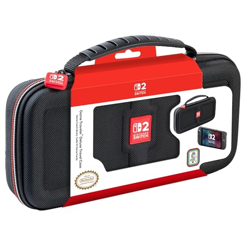 RDS - Officially Licensed Nintendo Switch 2, Nintendo Switch OLED & Nintendo Switch Systems Game Traveler Deluxe Case – Holds 12 Game Cards & microSD Card Case Holds 2pcs & Each Holds 2 microSD Cards