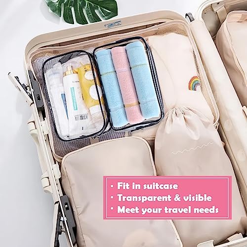 TSA Approved Toiletry Bag, 3 Pack Clear Travel Bags for Toiletries, Quart Size Makeup Cosmetic Bag Organizer for Women Men Travel Accessories(Black) - Image 5