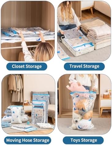 Vacuum Storage Bags with Electric Air Pump, 25 Pack (5 Jumbo, 5 Large, 5 Medium, 5 Small, 5 Roll Up Bags) Space Saver Bag for Clothes, Mattress, Blanket, Duvets, Pillows, Comforters,Travel, Moving - Image 7