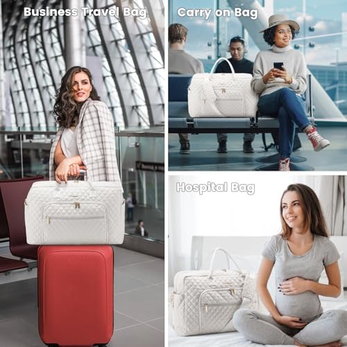 LOVEVOOK Travel Duffle Bag, Weekender Bag for Women with Toiletry Bag Carry on Overnight Bag with Laptop Compartment, Yoga Gym Bag with Wet Pocket Shoe Bag, Hospital Bag for Labor and Delivery - Image 7