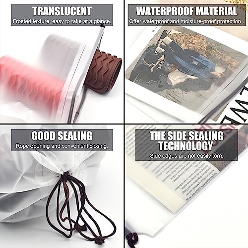 Hoewina Transparent Shoe Bags for Travel with Rope 8PCS Large Clear Shoe Bag Storage 11.8in X 15.7in Portable Travel Shoe Bags for Men and Women - Image 4