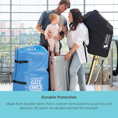 J.L. Childress Gate Check Travel Bag for Single & Double Stroller, Neon Blue - Image 4