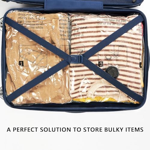 SUOCO 14 Combo Vacuum Storage Bags with Electric Pump, (4 Jumbo, 4 Large, 3 Medium, 3 Small) Travel Clothes Space Saver Bags, Compression Airtight Seal Bags for Clothing, Pillows, Comforters, Blankets - Image 7
