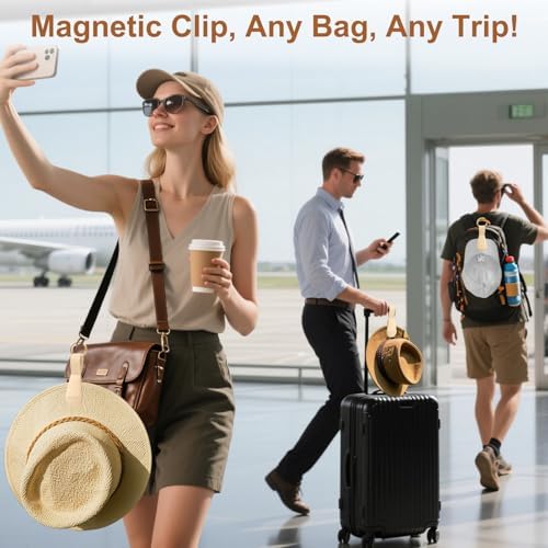 Magnetic Hat Clip for Travel on Bag, Light Khaki Silicone Hat Clip Magnet Hat Holder Hat Hook for Bag Tote Luggage, Beach Straw Hat Carry Clip, Vacation Traveling Essentials Accessory - Image 5
