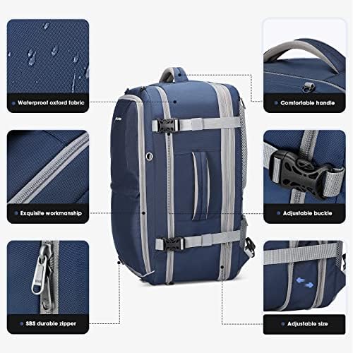 Maelstrom 40-50L Carry on Backpack,Large Travel Backpack for Men Women,17.3 Inch TSA Flight Approved Laptop Backpack with Hidden Shoe Bag, Expandable Suitcase Backpacks,father day gifts-Blue - Image 5