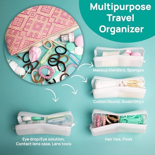 Cotton Round Swab Travel Case, 2 in 1 Portable Hair Accessories Organizer, Hair Tie and Bobby Pin Holder, Travel Qtips Case, Purse Organization, Floss Holder - Image 4