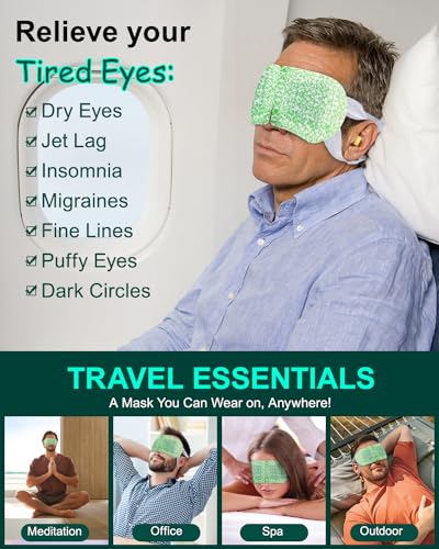 16 Packs Steam Eye Masks for Dry Eyes, Warm Compress Relief for Eye Fatigue & Puffiness, Sleep Heated Eye Mask, Disposable Travel Essentials, Spa Relaxation Gift for Women, FSA/HSA Eligible, Unscented - Image 3
