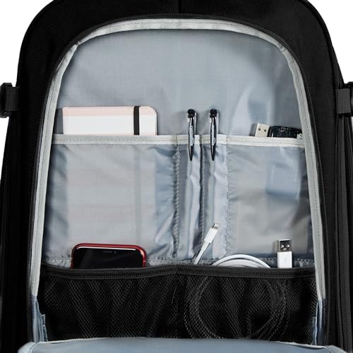 Amazon Basics Travel Backpack Carry On Flight Approved, Lightweight, Expandable, Dual Use as Backpack or Shoulder Bag, Black - Image 6