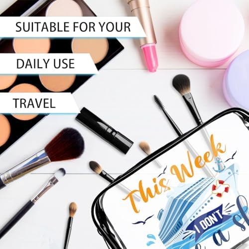 6PC Clear Cruise Makeup Bags Gifts for Women, Clear Beach Cosmetic Bag Cruise Ship Survival Kit Essentials, Travel PVC Waterproof Toiletry Bags for Girls Sister Daughter Nurse Teacher - Image 4