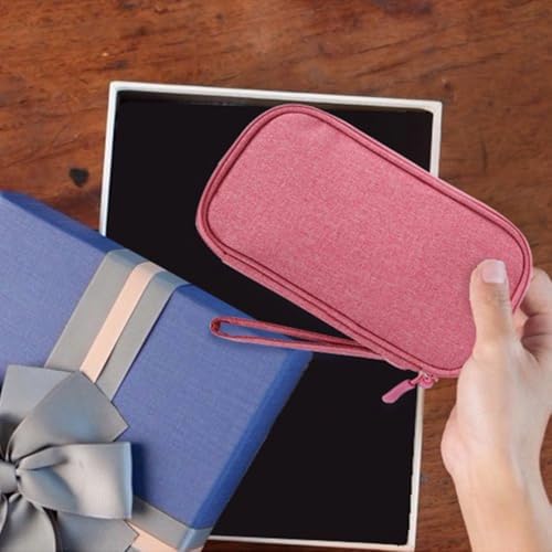 Travel Electronic Organizer Pouch Bag, 3 Compartments Portable Electronic Phone Accessories Storage Multifunctional Case for Cable, Cord, Charger, Hard Drive, Earphone(Pink) - Image 8