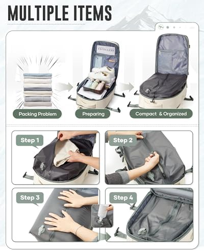 Large Vacuum Backpack Travel with Pump, Waterproof Compression Backpack, Airback Personal Item Carry on Backpacks, Vacpack Compression Bags for Seal, Business Travel Backpacks for Women Men - Image 3