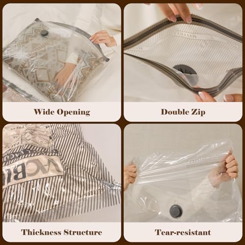Vacuum Bags for Travel with Rechargeable air Pump, 15 Pack Carry-on Size Compression Packing Bags for Luggage and Suitcase, Space Saver for Clothes and Clothing Travel - Image 7