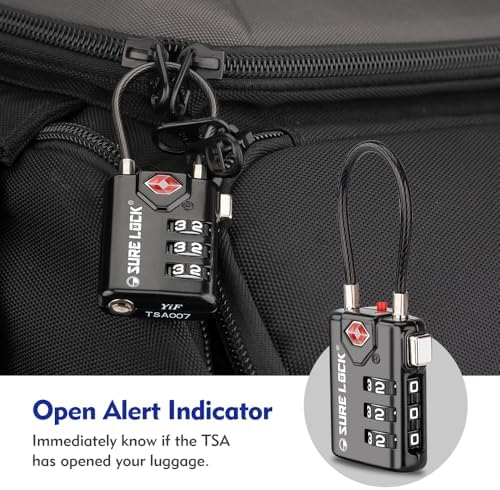 SURE LOCK TSA Compatible Travel Luggage Locks, Inspection Indicator, Easy Read Dials - 2 pack - Image 2