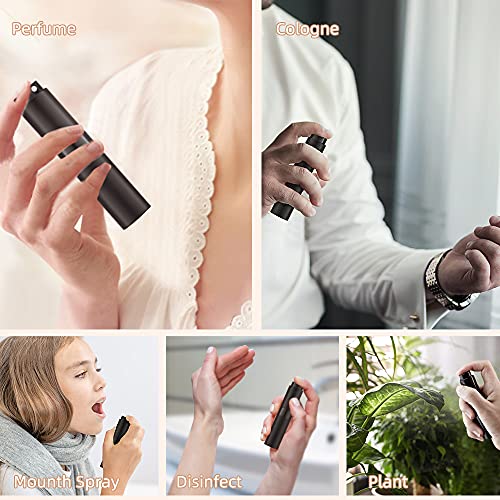 LISAPACK 8ML Atomizer Perfume Spray Bottle for Travel (3 PCS) Empty Cologne Dispenser, Portable Sprayer (Black) - Image 3