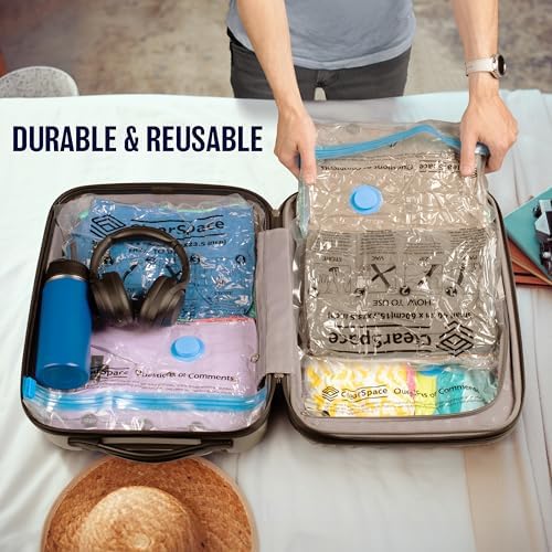 Vacuum Seal Bags for Clothing Travel, 30 Combo - Space Saver Vacuum Storage Bags, Blanket & Clothes Storage Bags Vacuum Sealed – Hand Pump Included, Bolsas Para Guardar Ropa Al Vacío - Image 6