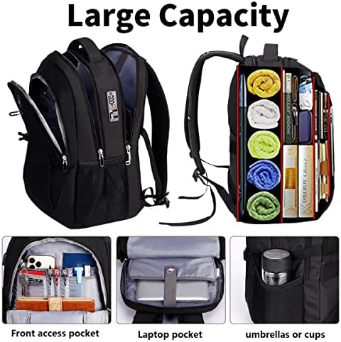 SHRRADOO Anti Theft Laptop Backpack Travel Backpacks with usb Charging Port for Women Men College Backpack Computer Bag Fits 17 Inch Laptop,Grey - Image 4
