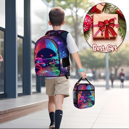 Game Backpack Set for Boys, Gaming Backpack 3 Pack, Boy Backpack Lunch Box, and Pencil Bag for Kids Teens Elementary Middle School, Large Capacity Game School Bag 17" Travel Back Pack - Image 7
