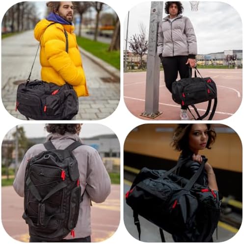 BAGSMART Gym Bag for Women & Men, 35L Sports Travel Duffel Bag with Shoe Laptop Compartment,Anti-Theft Carry On Weekender Bag for Airplane,Workout Overnight Backpack for Travel,Black - Image 2