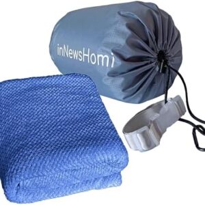 Travel Blanket Airplane Compact with Bag, Lightweight & Packable 2 in 1 Airplane Blanket or Travel Pillow, Travel Essentials for Women Men & Kids, Navy