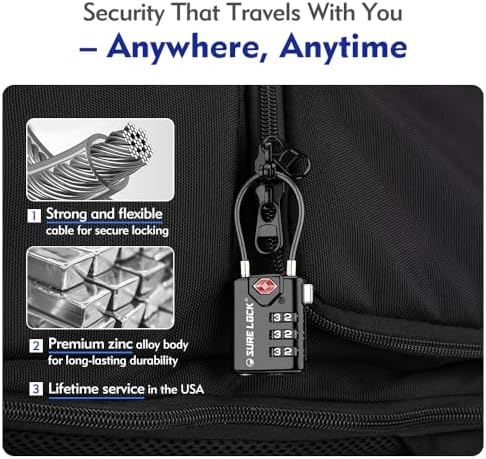 SURE LOCK TSA Compatible Travel Luggage Locks, Inspection Indicator, Easy Read Dials - 2 pack - Image 4