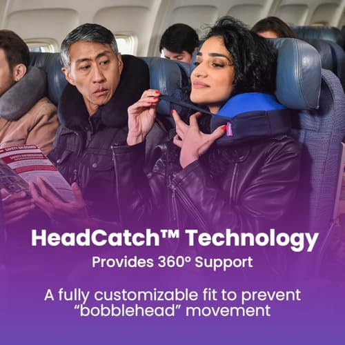 Cabeau Travel Neck Pillow for Airplanes – The Neck’s Evolution, TNE S3 – Supportive Memory Foam Design for Long Haul Flights – Attachable Seat Straps and 360° Support (Amsterdam Rainbow) - Image 4