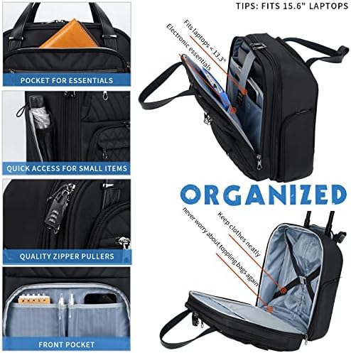 KROSER Carry On Underseat Multi-functional, 16-inch Underseater Lightweight Overnight Suitcase for Men Women, Black - Image 4