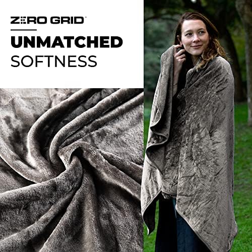 Lightweight Travel Blanket - Premium & Compact Airplane Wearable Blanket with Neck Snaps, Cozy Foot Pockets, Zipper Pouch - Converts into Soft Pillow - Designed for Ultimate Comfort - Shadow - Image 2
