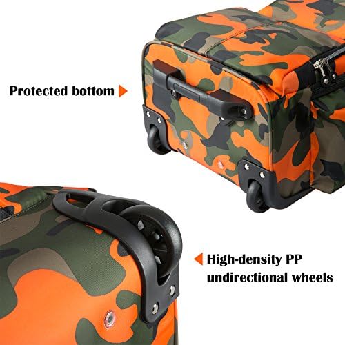 HollyHOME 20 inches Large Storage Multifunction Wheeled Travel Laptop Business Trip Rolling Backpack Carry-on Luggage Computer Bag, Orange - Image 5