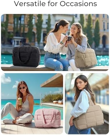 BAGSMART Gym Bag for Women, Carry on Travel Duffel Bag, Water-resistant Weekender with Shoe Compartment, Black - Image 2