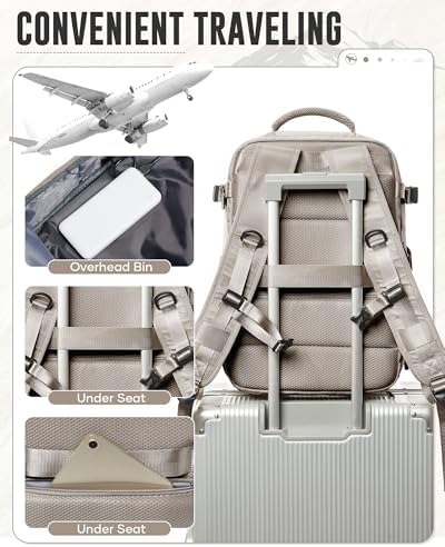 Vacuum Travel Backpack with Electric Pump for Women Men, Vacpack Seal Compression Bags Waterproof Travel Backpack Carry on Flight Approved, Airback Personal Item Carry on Backpacks（grey brown） - Image 5