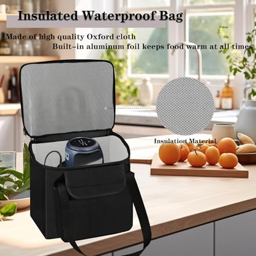 Carrying Bag for Ninja Crispi Air Fryer, Heavy Duty Heat-resistant Portable Outdoor Air fryer Bag with Pocket Travel Carriering Case Bag Compatible with Ninja Crispi Air Fryer FN101GY - Image 3