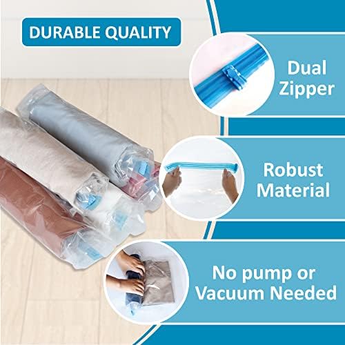 Compression Bags for Travel - Travel Essentials - 24 Pack Space Saver Bags - No Vacuum Needed - Compression Packing Bags for Cruise Accessories - Image 4