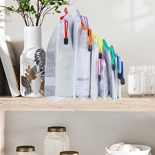 32pcs Mesh Zipper Pouch Bags, 8 Sizes, 8 Colors for Organizing, Board Game Storage, Travel, School, Office - Image 7