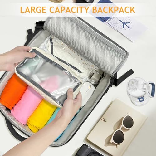 Travel Backpack for Men Women, Carry On Backpack Airlines Approved Personal Item Travel Computer Bag Waterproof Laptop Backpack Business Weekender Overnight Fits15.6Inch Laptop, Black - Image 6
