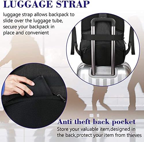 MATEIN Extra Large Backpack, 17 Inch Travel Laptop Backpack with USB Charging Port, Anti Theft TSA Friendly Business Work College Computer Backpack for Men Women, Black - Image 5