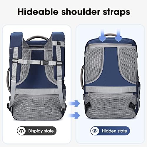 Maelstrom 40-50L Carry on Backpack,Large Travel Backpack for Men Women,17.3 Inch TSA Flight Approved Laptop Backpack with Hidden Shoe Bag, Expandable Suitcase Backpacks,father day gifts-Blue - Image 7