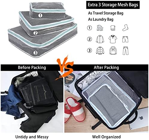 Travel Backpack for Men Women 17 Inch Flight Approved Carry on Backpack Waterproof Large 40L Luggage Daypack Business College Weekender Overnight Laptop Backpack with 3 Packing Cubes, Black - Image 2