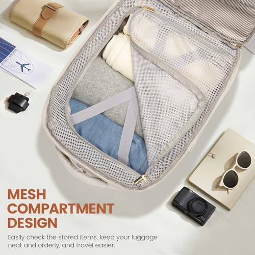 LOVEVOOK Travel Backpack for Women, TSA Personal Item Backpack Travel Bag fits 17.3" Laptop, Carry on Backpack for Weekender Business Hiking, Beige - Image 5