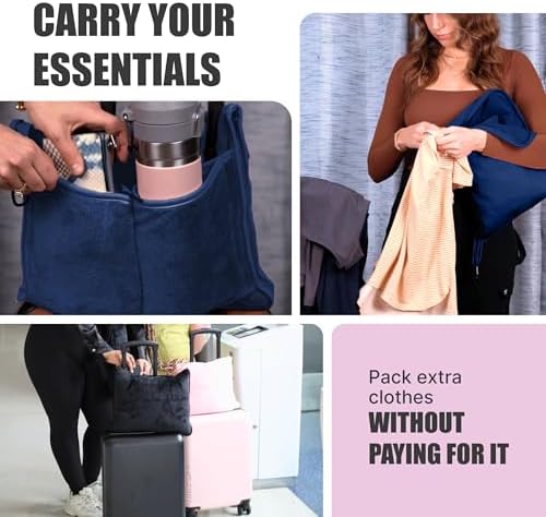 TAKE OFF All-in-One Travel Blanket and Pillow - Super Soft Microfiber Fabric, 3 Day Clothing Storage with Secure Zipper Pockets Keep Valuables Safe, Hand Free Trolley Holder, Ultimate Travel Accessory - Image 5