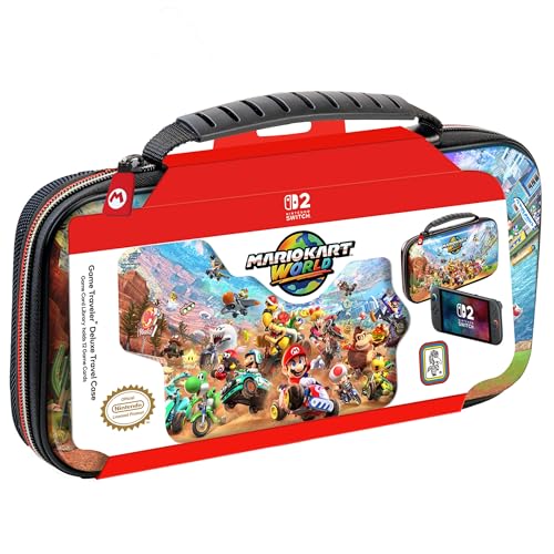 RDS - Licensed Nintendo Switch 2, Nintendo Switch OLED & Nintendo Switch Systems Mario Kart Game Traveler Deluxe Travel Case – Holds System, Card Cases, & Game Cards