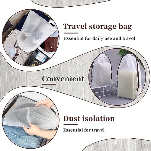 Hoewina Transparent Shoe Bags for Travel with Rope 8PCS Large Clear Shoe Bag Storage 11.8in X 15.7in Portable Travel Shoe Bags for Men and Women - Image 5