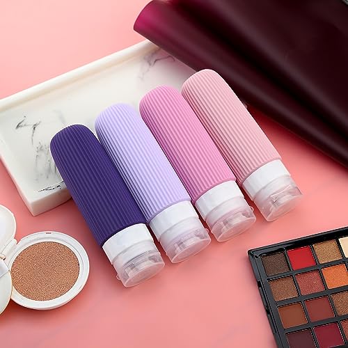 Travel Bottles for Toiletries, Tsa Approved 3oz Portable Travel Bottles, BPA Free Leak Proof Squeezable Silicone Travel Size Containers, Travel Accessories with Clear Toiletry Bag (4 Pack) - Image 6
