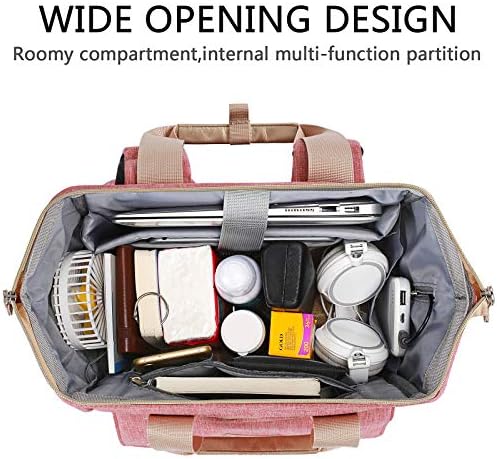 FALANKO Backpack for Women,Wide Open Work Large USB Charging Port Student Bookbag for 15.6 Inch Laptop,Doctor Teacher Nurse College School Travel Bag,Water Resistant Laptop Bookbag Computer Back Pack - Image 3