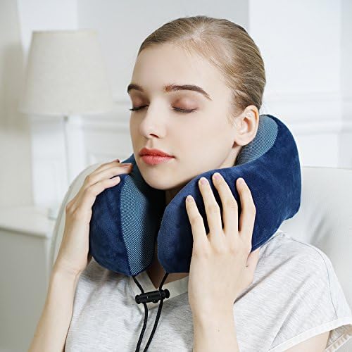 Travel Pillow, Best Memory Foam Neck Pillow Head Support Soft Pillow for Sleeping Rest, Airplane Car & Home Use (Dark Blue) - Image 3