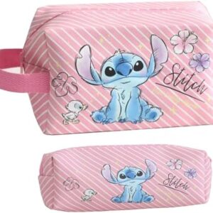 Travel Cosmetic Bag, Large Capacity Cartoon Cosmetic Pouch Makeup Bag with Zipper, Travel Toiletry Bag Makeup Accessories Organizer, The Best Gift for Women (Pink)